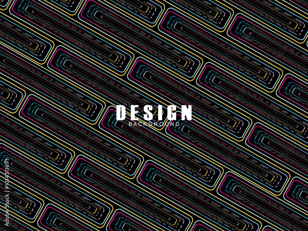 Fototapete futuristic abstract technology gradient shine with modern grid pattern black background. vector mini