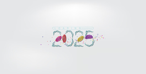 Colorful wallpaper celebrating Happy New Year 2025, featuring vibrant designs and festive elements for a joyful atmosphere