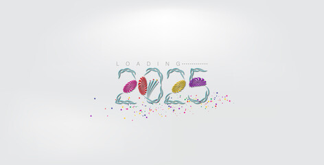 Colorful wallpaper celebrating Happy New Year 2025, featuring vibrant designs and festive elements for a joyful atmosphere