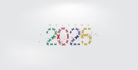 Colorful wallpaper celebrating Happy New Year 2025, featuring vibrant designs and festive elements for a joyful atmosphere