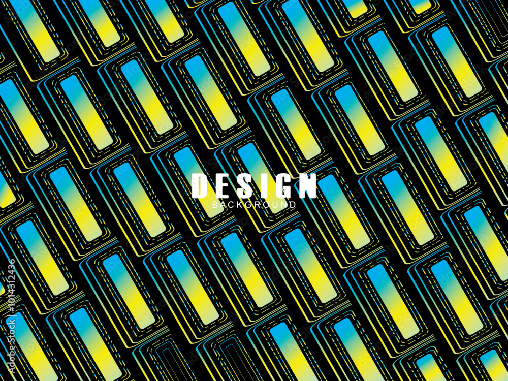 Fototapete futuristic abstract technology gradient shine with modern grid pattern black background. vector mini