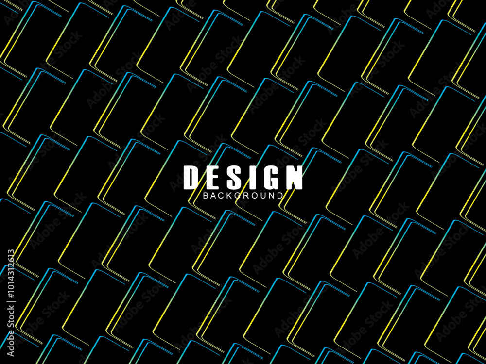 Fototapete futuristic abstract technology gradient shine with modern grid pattern black background. vector mini