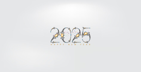 Colorful wallpaper celebrating Happy New Year 2025, featuring vibrant designs and festive elements for a joyful atmosphere