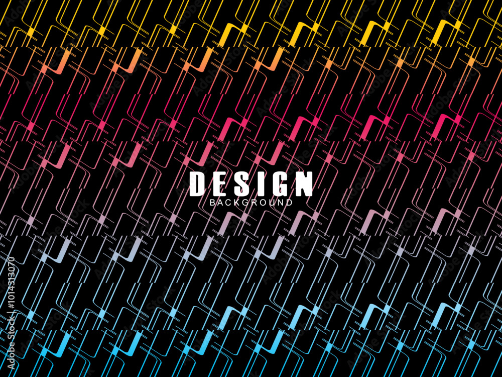 Fototapete futuristic abstract technology gradient shine with modern grid pattern black background. vector mini