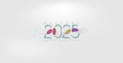 Colorful wallpaper celebrating Happy New Year 2025, featuring vibrant designs and festive elements for a joyful atmosphere