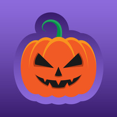Halloween pumpkin horror on  background Scary pumpkin