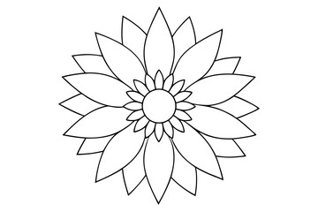 Vibrant Sunflower Mandala Coloring Page with Eye Catching Vector Illustration to Unwind
