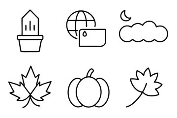 Vibrant Fall Season Icons Pack Complete with Eye Catching Vector Illustration Designs
