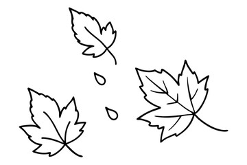 Vector Illustration of Autumn Leaves Falling in a Scenic Forest Landscape
