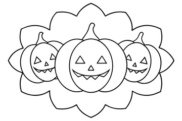 Halloween Pumpkins in Mandala Style Vector Illustration for Festive Designs
