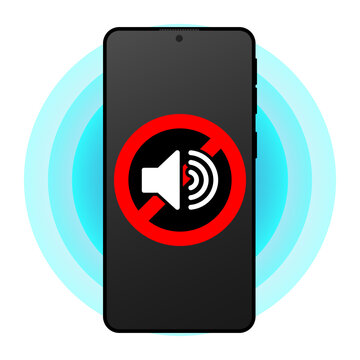 Phone silent mode icon pictogram. Soundless cellphone mobile vibration mute silence icon