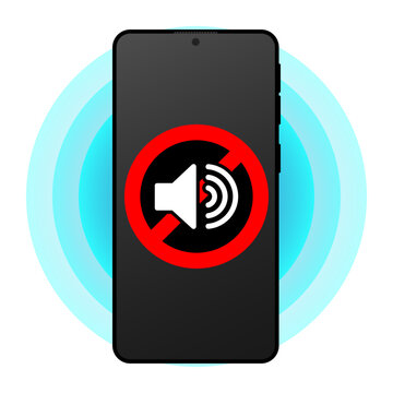 Phone silent mode icon pictogram. Soundless cellphone mobile vibration mute silence icon
