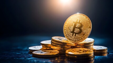 Gleaming Gold Coins Shimmering Under Bright Lights in Elegant Jewelry Showcase