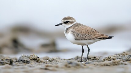 Shorebird Standing on Sandy Beach