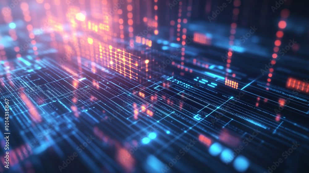 Poster abstract digital background with technology circuit board texture. explore the applications of edge 