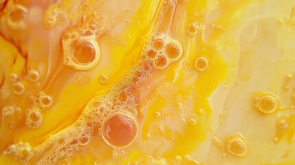 Abstract Yellow Bubbles: A Macro Exploration of Surface Tension