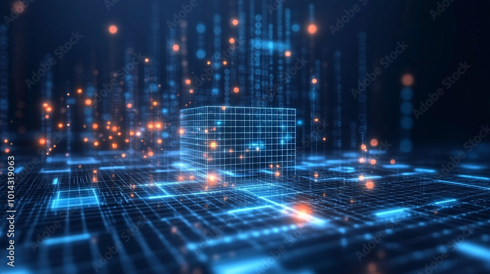 Poster 3d background of colorful neon lights emitting light, abstract digital background with technology ci