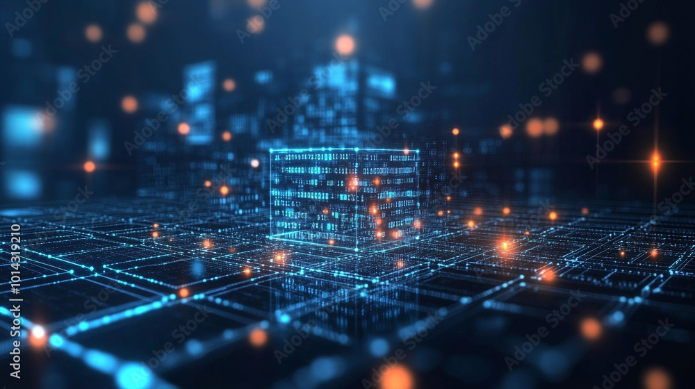 Poster big data science analysis business technology concept on virtual screen. information and data in the