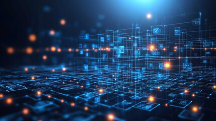 Obraz premium Abstract data & technology background, abstract binary code.technology background.crypto datum wavethree-dimensional.digital business.