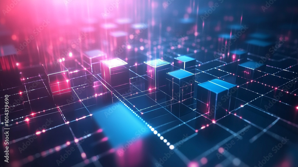 Poster abstract digital background. can be used for technological processes, hyper realistic advanced techn
