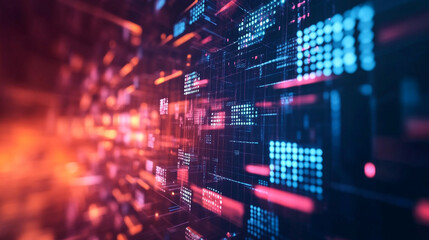 Abstract digital background. Can be used for technological processes, Hyper realistic advanced technology art auction, holographic art pieces, futuristic bidding concept.