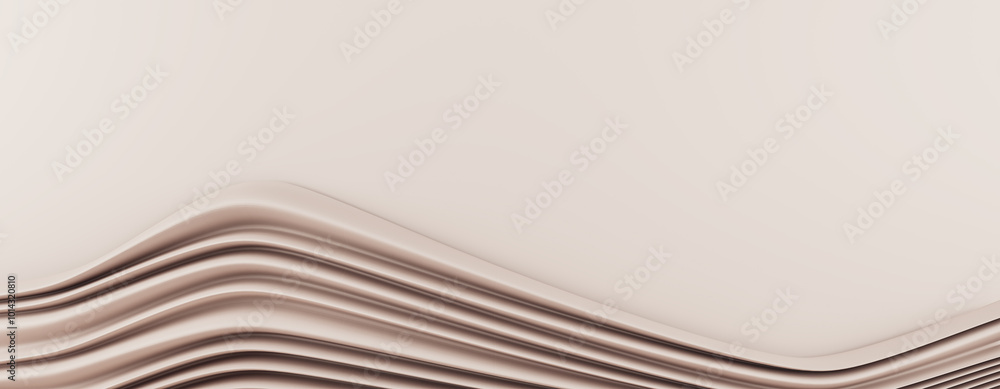 Aufkleber abstract beige wave pattern on a neutral background. 3d rendering