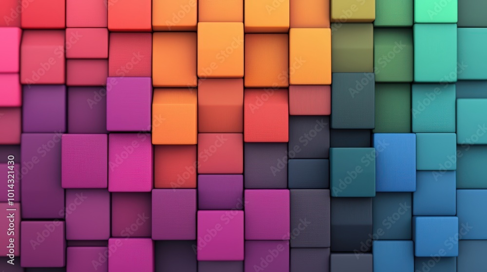 Poster colorful geometric cube wall abstract background texture pattern design