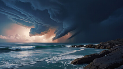 Fototapeta premium Coastal Storm Clearing: The Peace of a Clearing Storm