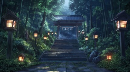 Obraz premium anime background of beautiful landscape for wallpaper