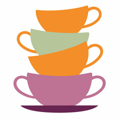 elegant stacked teacup