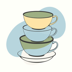 elegant stacked teacup