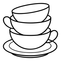 elegant stacked teacup