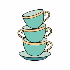 elegant stacked teacup