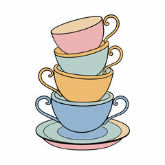 elegant stacked teacup