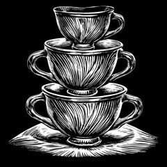 elegant stacked teacup
