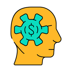 business processes in head line icon vector. business processes in head sign. isolated symbol illustration