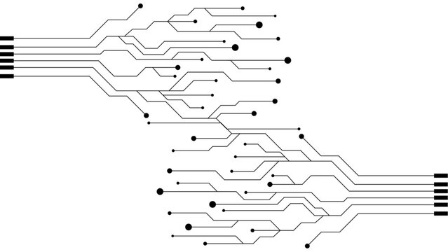 Technology black circuit diagram concept.
