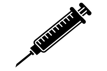 syringe silhouette, syringe icon vector illustration