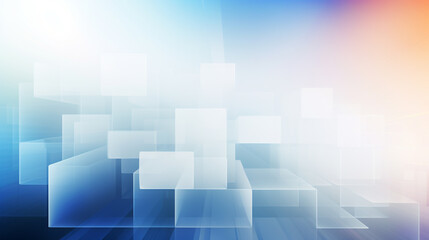 Fototapeta premium A PowerPoint template background, light pastel blue, straight lines and geometric patterns Abstract White 3d Geometric Cubes Shape Blue Background Banner 