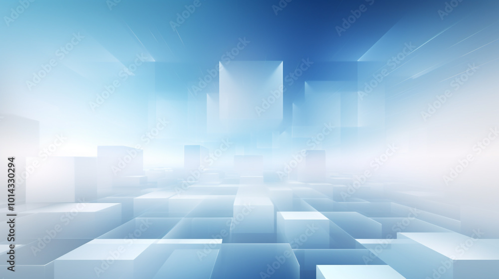 Poster background abstract for blue colored tech finance fintech pixel pattern. 3d rendering of white and b