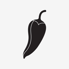 Anaheim Pepper Silhouette Vector Illustration for Farmers Market Posters and Organic Food Art