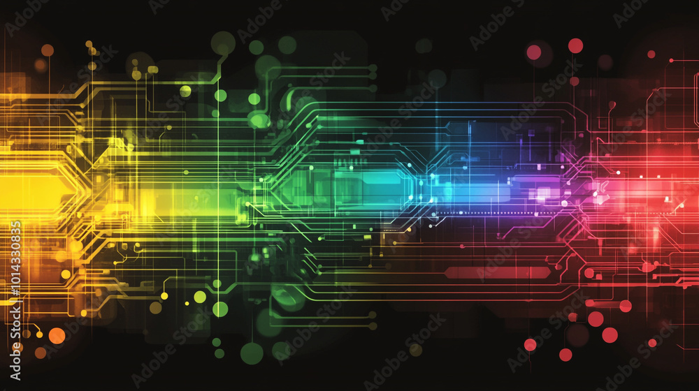 Poster abstract structure of circuit in computer technology, a futuristic technological scene with a circui