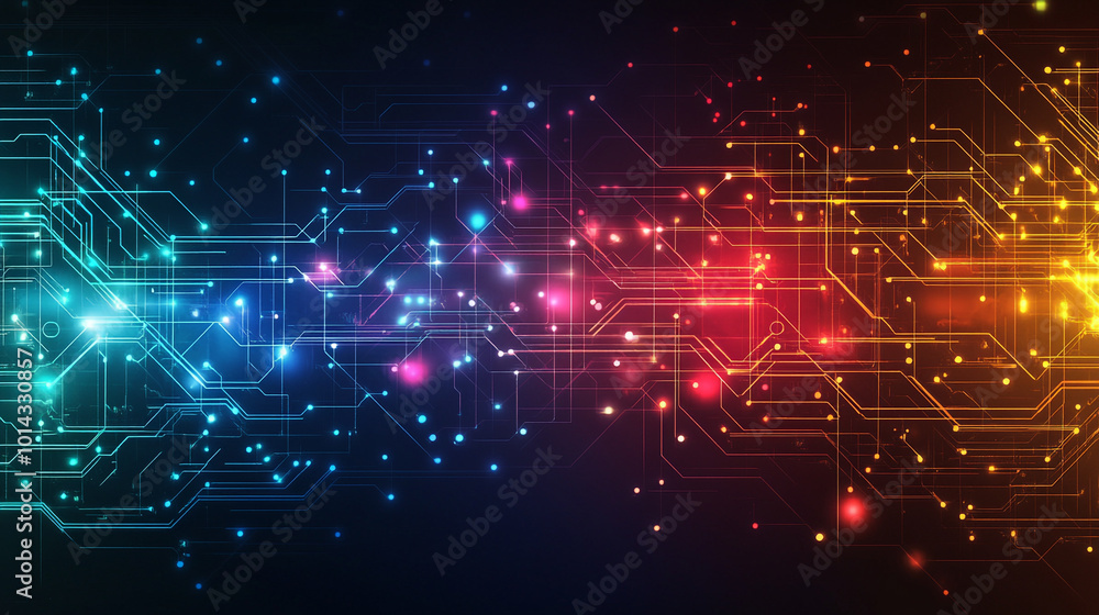 Poster abstract structure of circuit in computer technology, a futuristic technological scene with a circui