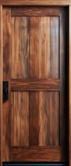 Wooden door with rich texture and natural grain, isolated on white background.