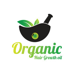 Organic Hair Growth Oil Logo Design , Vector Design