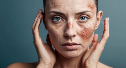 Female portrait displaying skin related issues