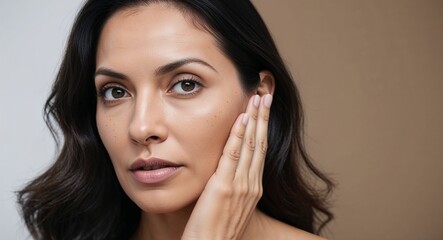 Portrait of a woman battling skin concerns