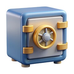 Safe vault 3D render icon isolated on white background