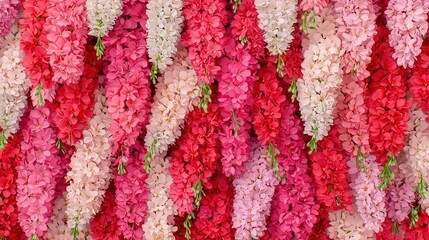 Vibrant Pink and Red Flower Wall Texture Background