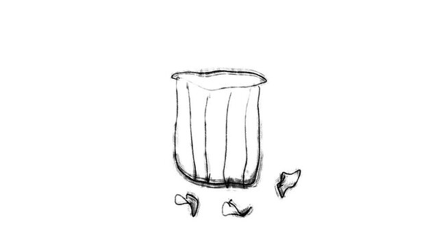 trash can on white background animation video